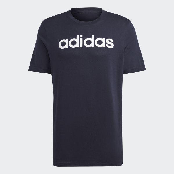 Blue Essentials Single Jersey Linear Embroidered Logo T-Shirt