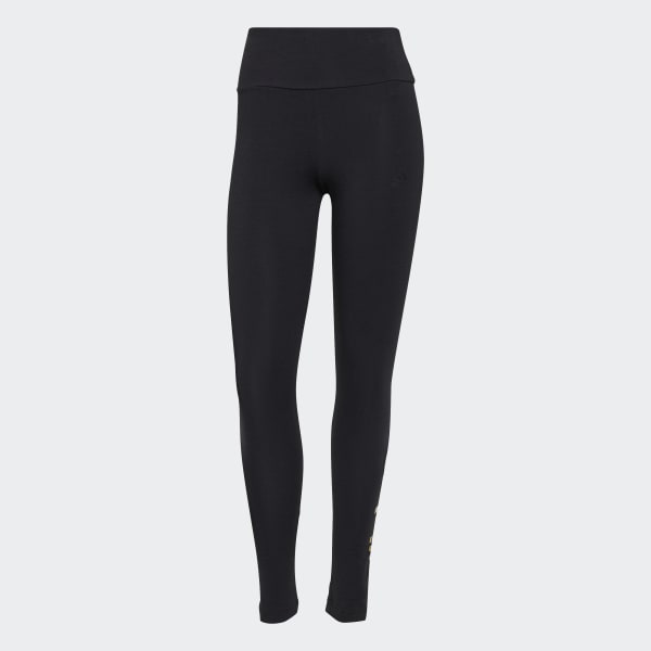 Negro Calzas Sport Inspired Loungewear Essentials Logo Tiro Alto 28883