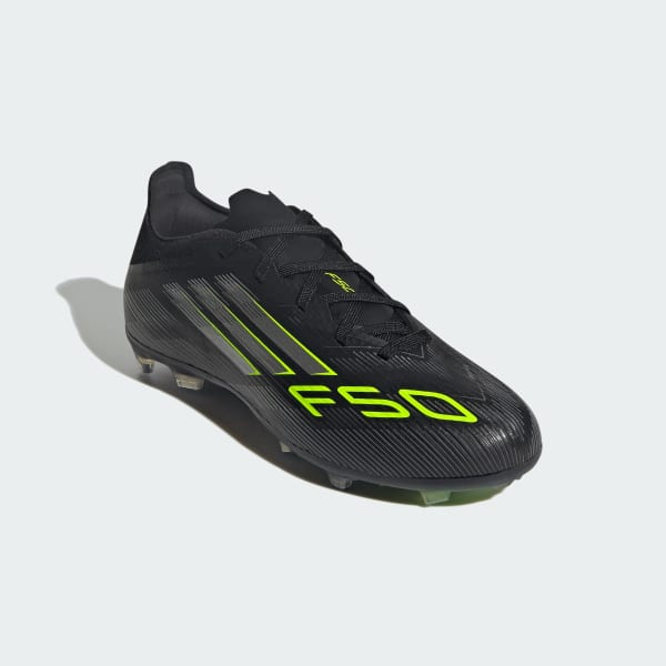 Negro Bota de fútbol F50 Elite césped natural seco (niño)