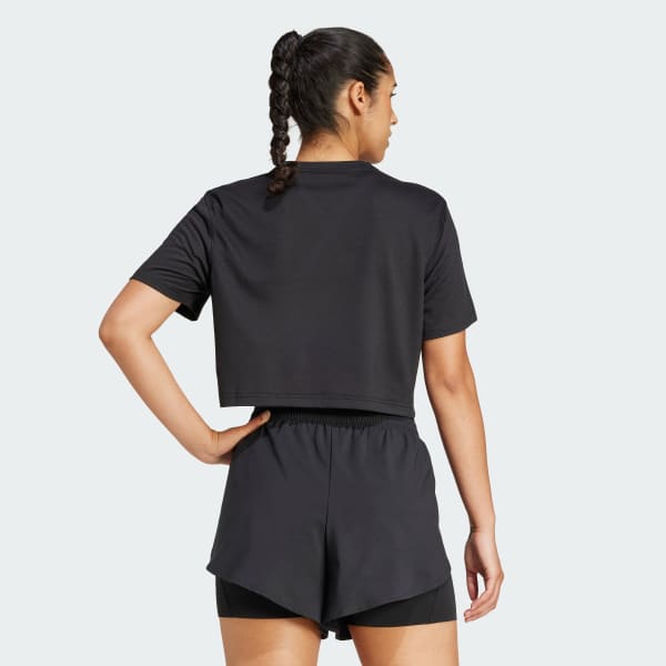 Black Train Essentials Boxy Workout Tee