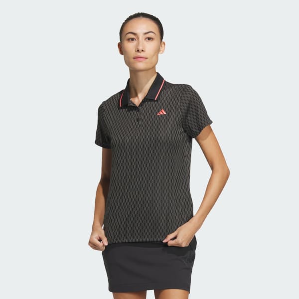 Đen Áo Polo Ngắn Tay Jacquard AEROREADY