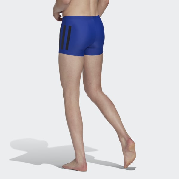 Blue Bold 3-Stripes Swim Boxers