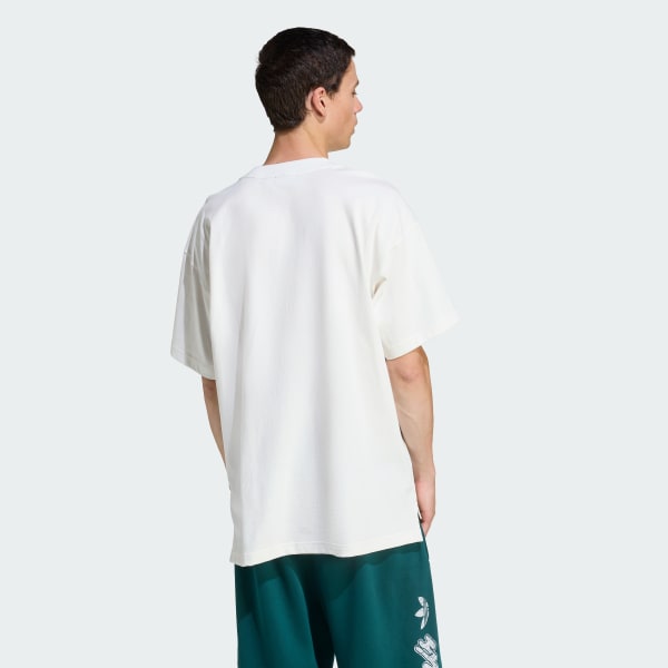 White ADIDAS ORIGINALS & ALL BLACKS LOOSE GRAPHIC SS TEE