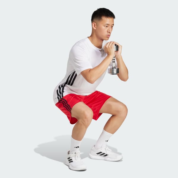 Vermelho Shorts Treino Essentials Piquet 3-Stripes