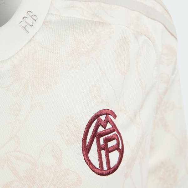 สีขาว เสื้อฟุตบอลชุดที่สาม FC Bayern 23/24 สำหรับเด็ก