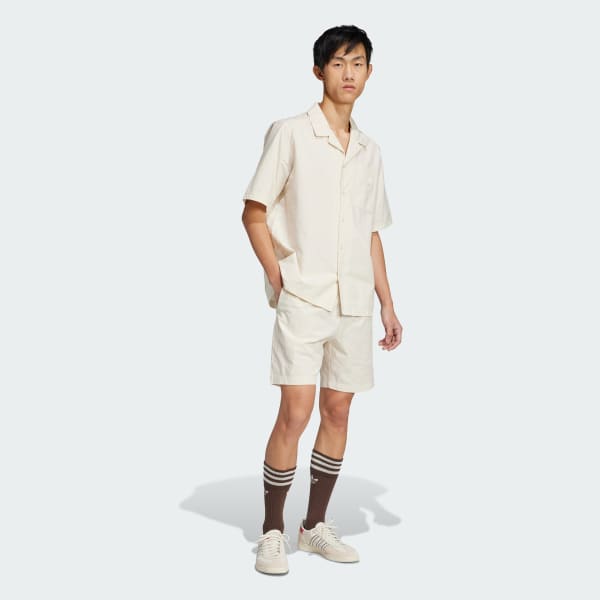 White Essentials Seersucker Shorts