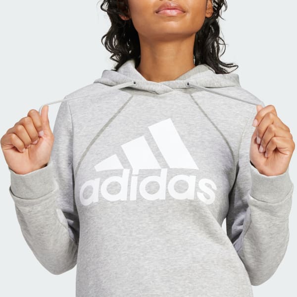 adidas Essentials Logo Fleece Hoodie - Grey | Women's Lifestyle | adidas US