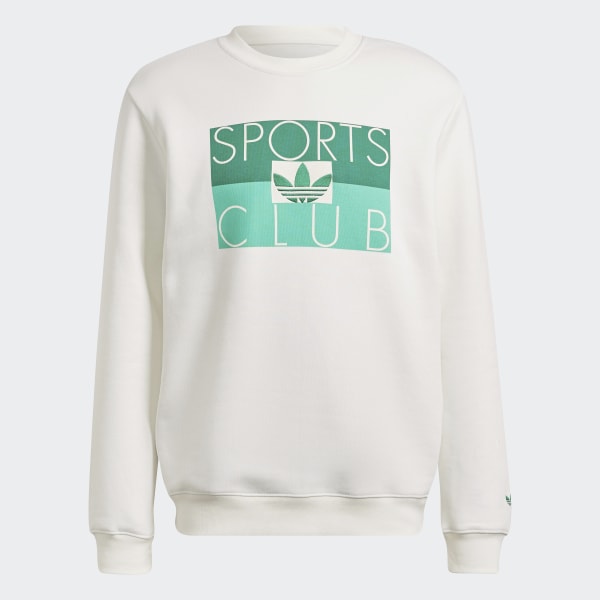 Λευκό adidas Originals Sports Club Crew Sweatshirt DD316
