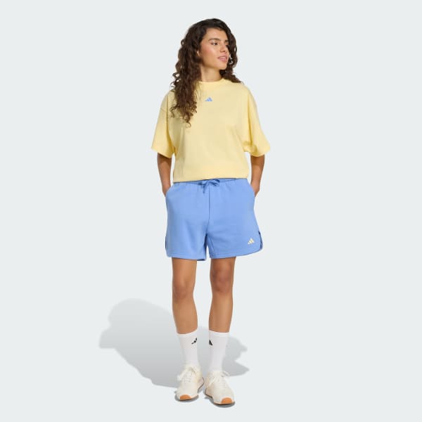 Blue 3 Stripes Studio Fleece Loose Shorts