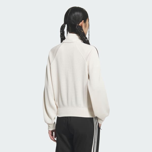 ホワイト ニット バルーン トラックトップ