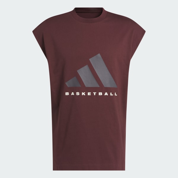 Burgundy adidas Basketball Sleeveless Tee (Gender Neutral)