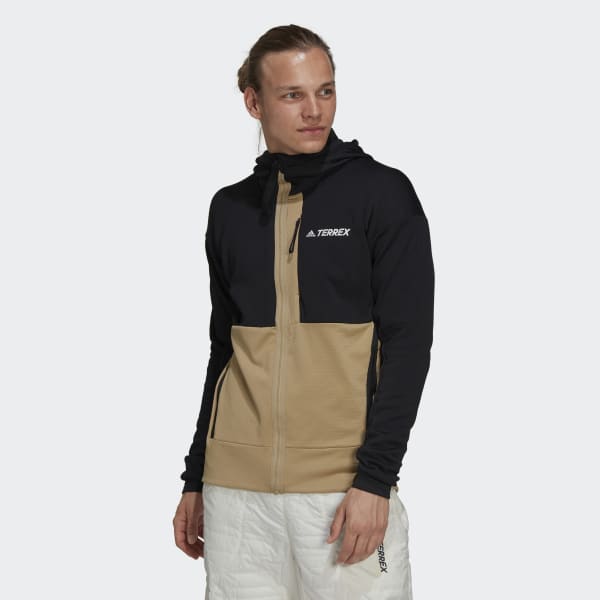 adidas TERREX Tech Fleece Hooded Hiking Fleece Jacket - Black | Men's ...