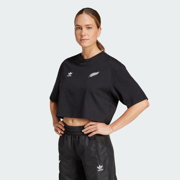 Black adidas crop deals