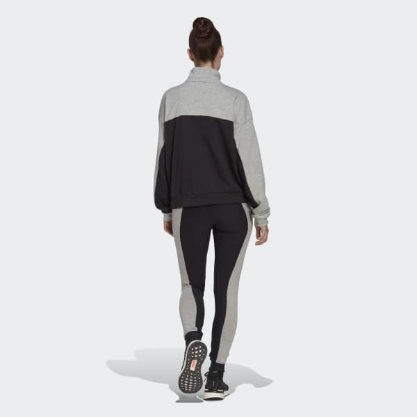 Black Half-Zip and Tights Tracksuit DI478