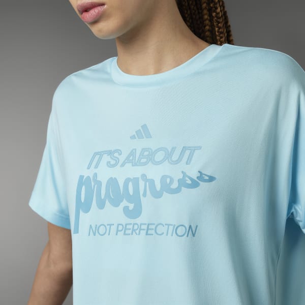 Niebieski Lift Your Mind Loose Graphic Tee