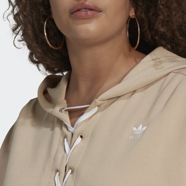 bézová Mikina s kapucňou Always Original Laced (plus size)