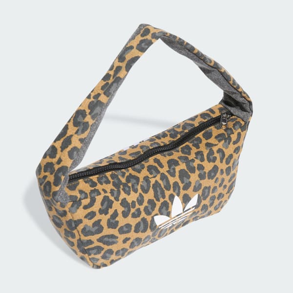 Castanho Bolsa de Ombro Leopardo Pequena
