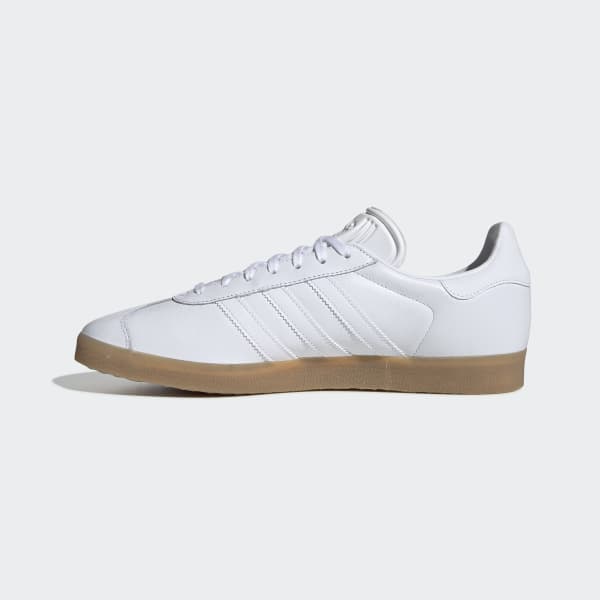 adidas gazelle mens white leather gum sole