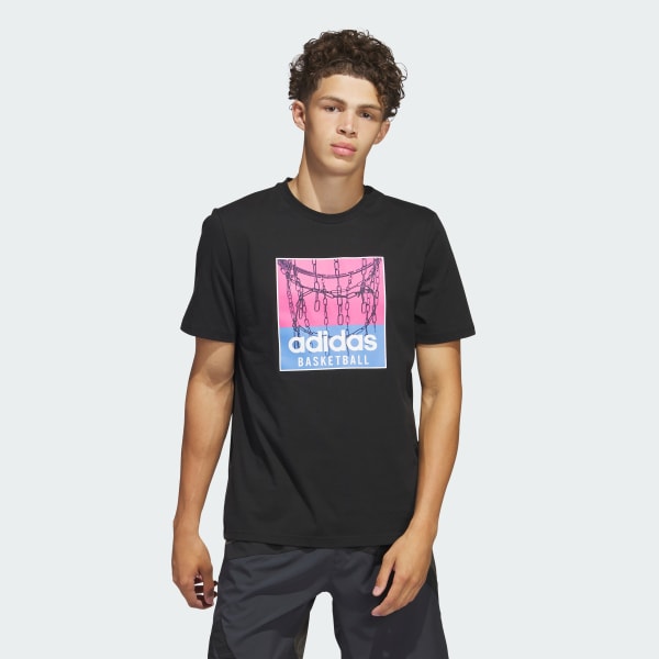 Negro Polo Estampado Chain Net Basketball