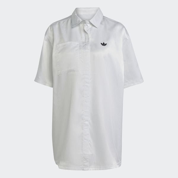 Blanco Camisa Holgada Estampada CS948
