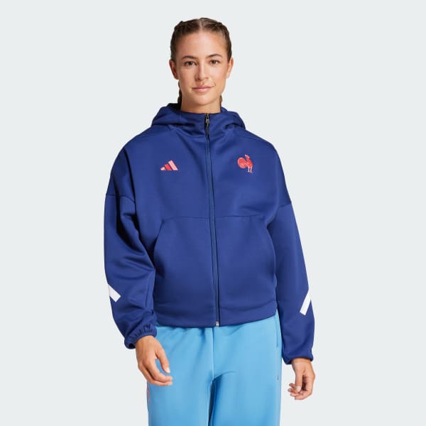 modrá France Travel Z.N.E. Full-Zip Hooded Track Top