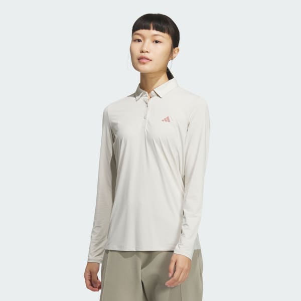 สีเบจ เสื้อโปโลแขนยาว AEROREADY