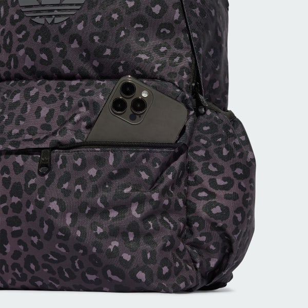 cierna Klasický ruksak s leopardím vzorom