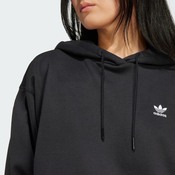 Adidas originals trefoil crop hoodie  women's best sale