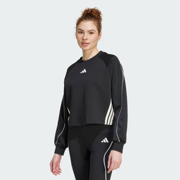 Svart Stadium 3-Stripes Crewneck Genser
