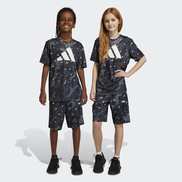 Grijs Train Essentials Seasonal AEROREADY Allover Print Regular-Fit Short