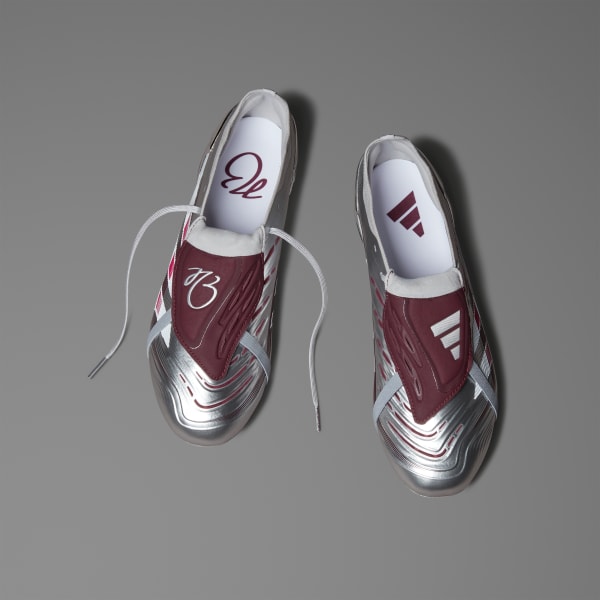 Prata Chuteiras Predator Elite JB com Lingueta Dobrável para Terreno Firme