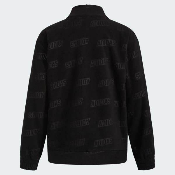 adidas Long Sleeve Brand Love Printed Cozy Half-Zip Pullover - Black |  Kids\' Training | adidas US