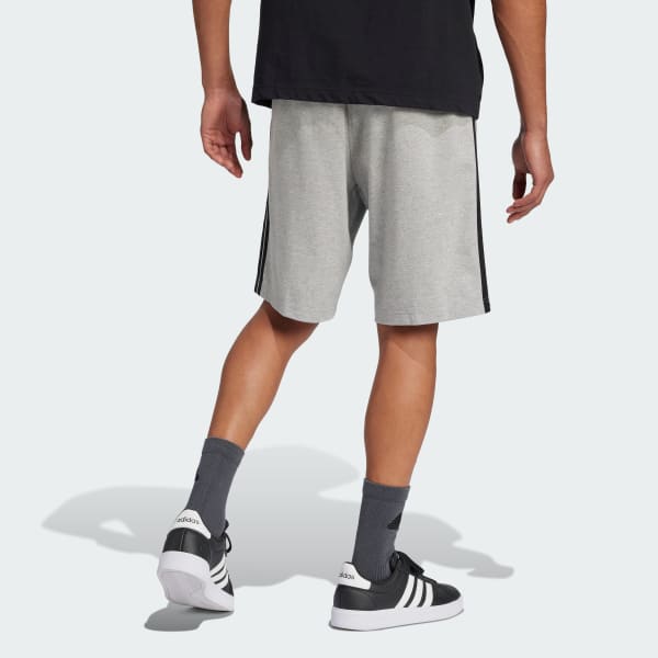 Grey Essential 3-Stripes Single Jersey Shorts 10-Inch