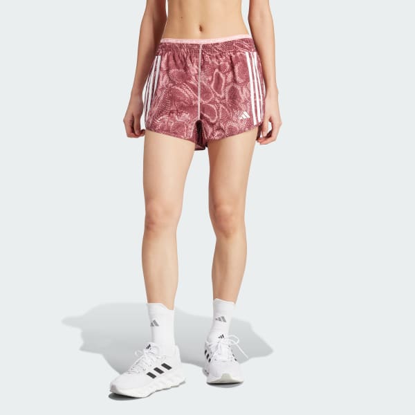 Pink Own the Run Excite Allover Print AEROREADY Shorts