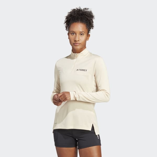 Beige Terrex Multi Half-Zip Long Sleeve Tee