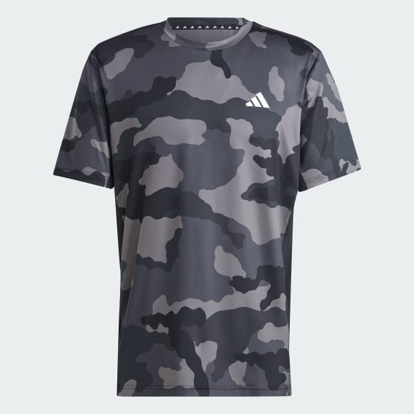 Preto Camiseta Estampada Train Essentials Camo