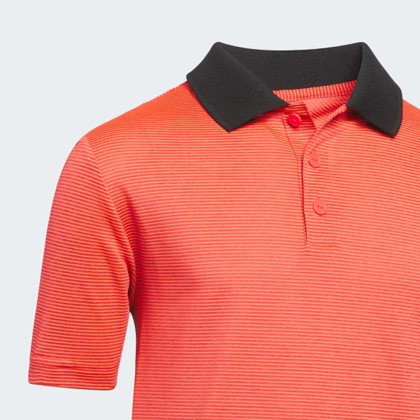 Red Ottoman Striped Short Sleeve Polo Shirt Kids