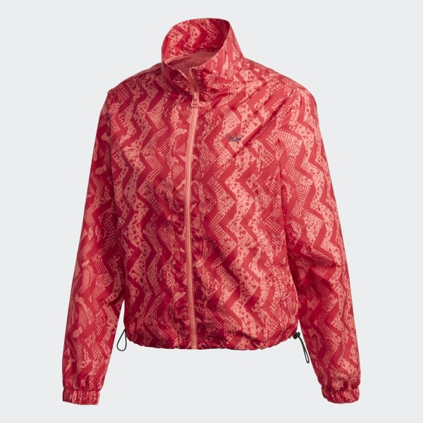 Red Allover Print Track Top