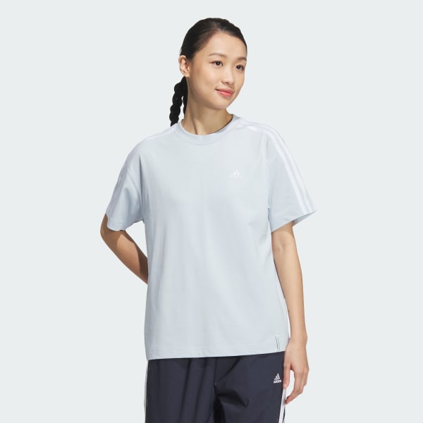 エッセンシャルズ プラス スリーストライプス 半袖Tシャツ