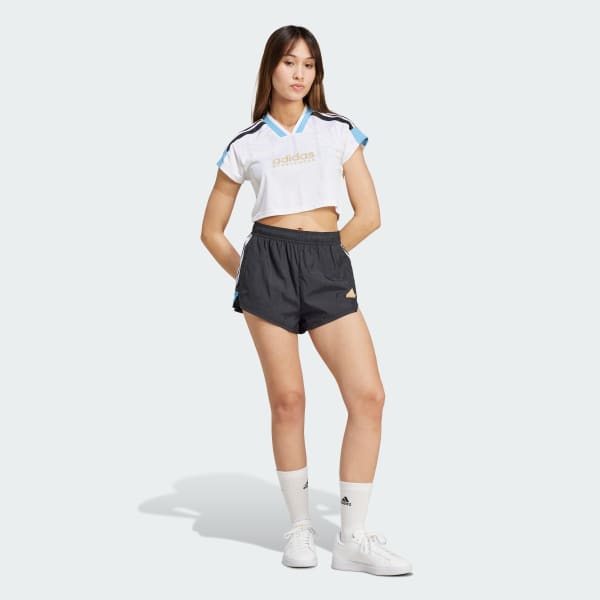 White Tiro Cut 3-Stripes Crop Jersey