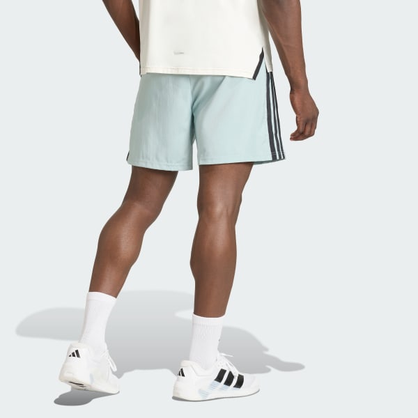 Green WORKOUT ESSENTIALS BASE 3 STRIPES WOVEN SHORT