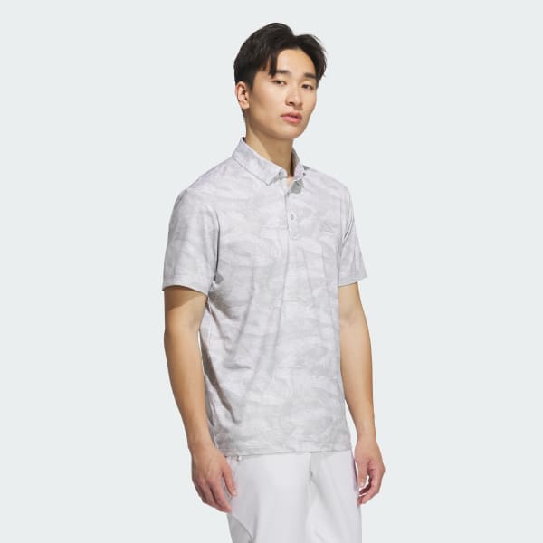 Grey Graphic Aop Short Sleeve Polo Shirts