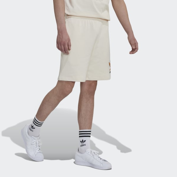 Beige Graphic Fun Shorts VS056