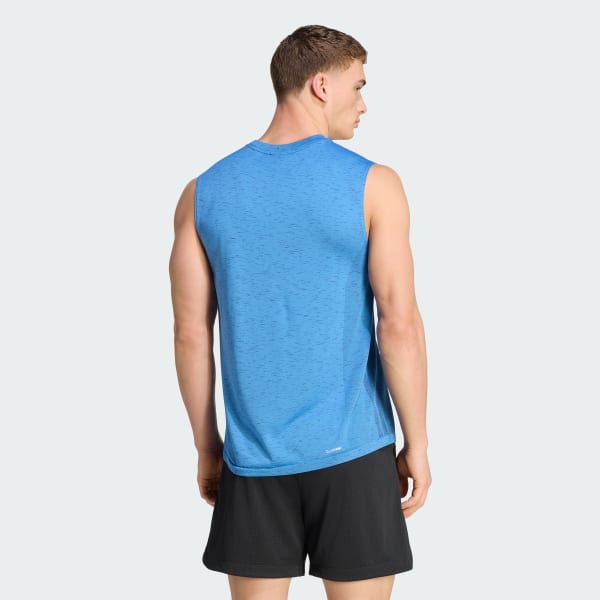 Blue WORKOUT ESSENTIALS SEAMLESS SLEEVELESS T T-Shirt