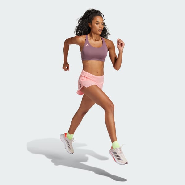 Purple Adizero Essentials Run Medium-Support Bra