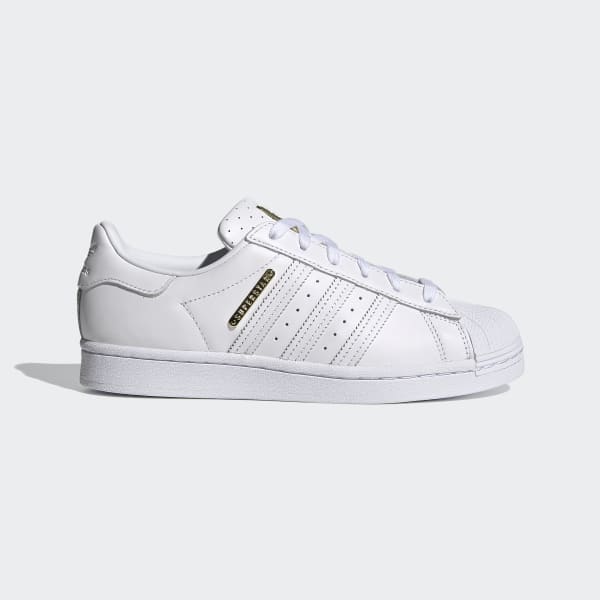 adidas superstar womens white and gold