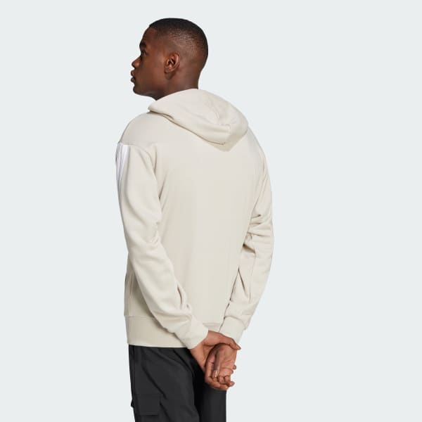 Beige Essentials 3-Stripes French Terry Hoodie