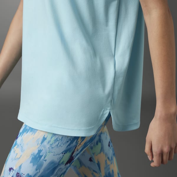 Niebieski Lift Your Mind Loose Graphic Tee