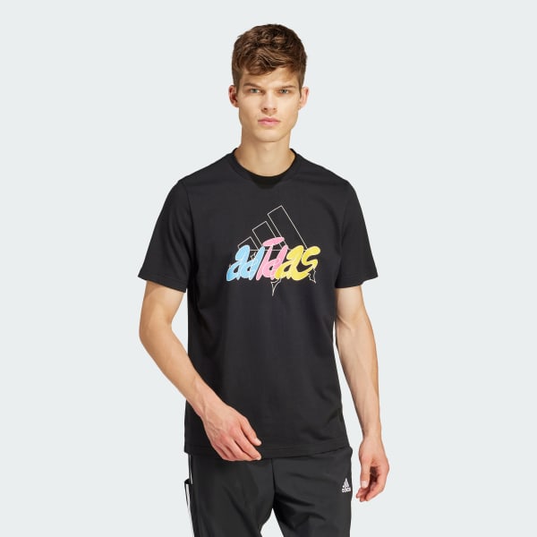 Black Illustrated Badge Graphic Tee