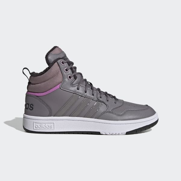 adidas Hoops 3.0 Mid Lifestyle Basketball Classic Fur Lining Winterized Shoes - Grey | adidas UK